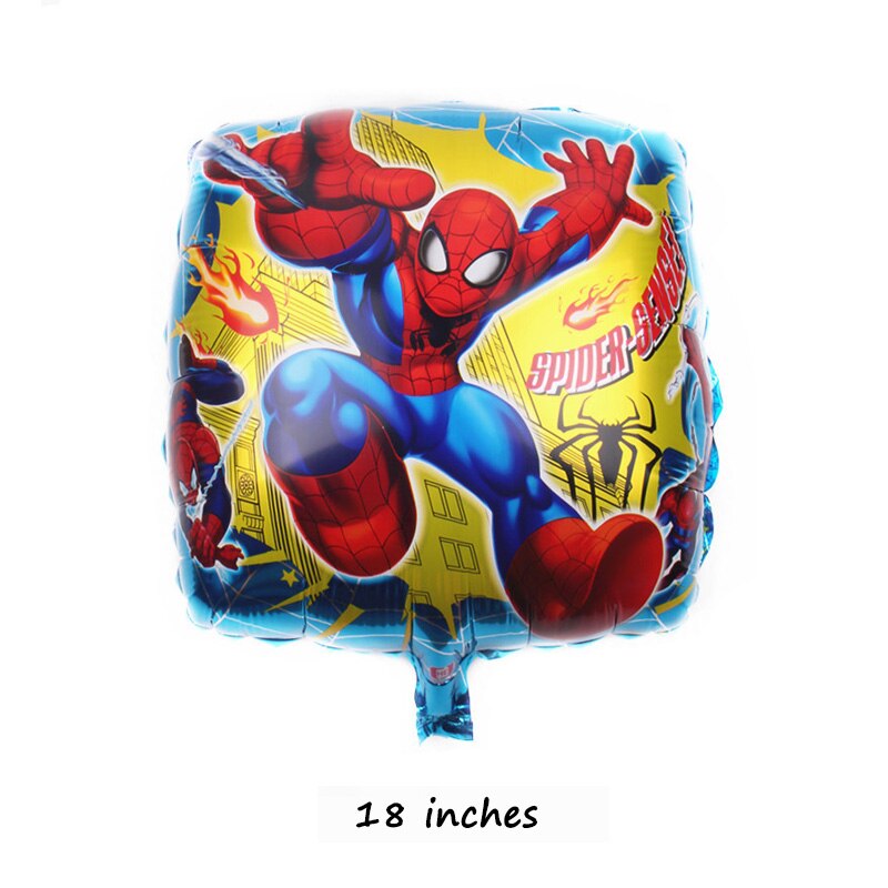 Spiderman Theme Kids Birthday Supplies 3D Great Spider Foil Balloons Disposable Tableware Napkin Cup Birthday Party Decorations