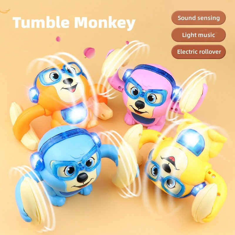 Children Toys Puzzle Electric Rolling Monkey Voice Control Induction Doll Children Interactive Toy